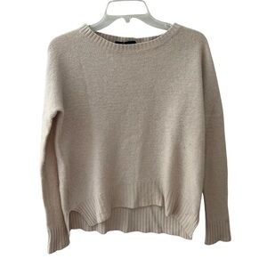 360 Cashmere Tan Beige Bateau Crewneck Cashmere Sweater Medium